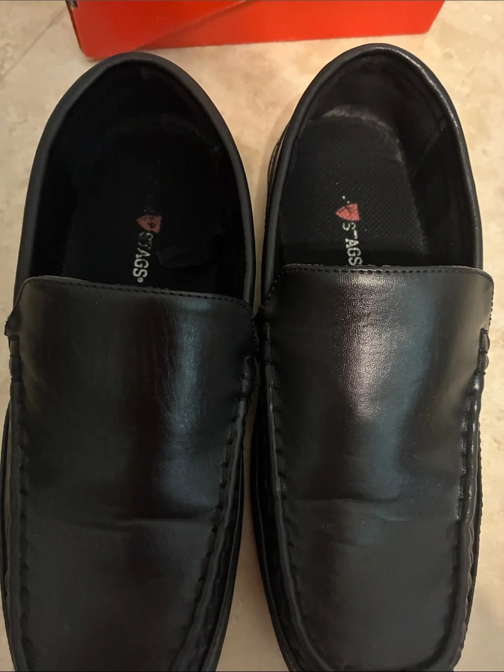 Deer Stags Black “Booster” Slip-On Loafers for Kids